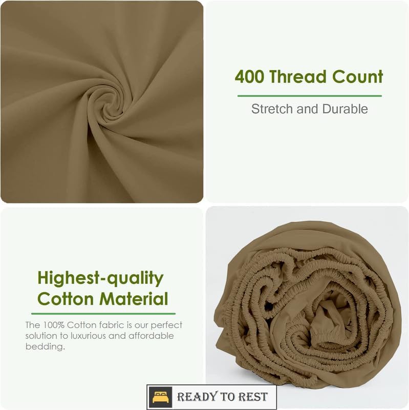 Ready To Rest 4 Piece Full Sheets, 100% Egyption Cotton Cooling Bed