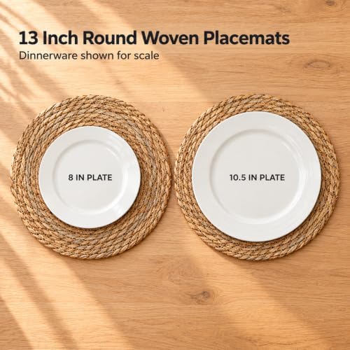 13" Round Woven Placemats for Dining Table Decor at Holiday