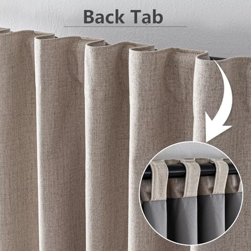 Blackout Curtain for Bedroom Rod Pocket(W52 x L108,Light Beige)