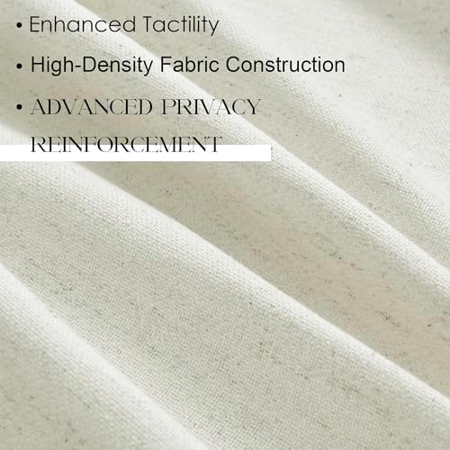 Natural Linen Curtains 63 inch Length,Pinch Pleat Curtains for Living