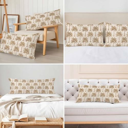 Tropical Palm Trees Pillow Cases Standard Size Set of 2, Summer