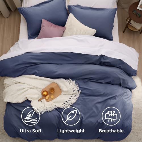 Bedsure Prewashed Oversized King Duvet Cover, Cotton-Like Soft Set