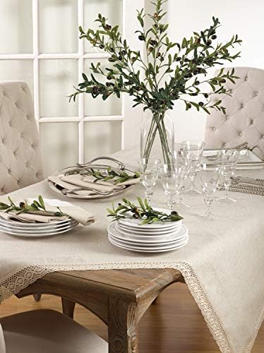 SARO LIFESTYLE 931 Tablecloth Natural 70" X 104" Oblong, Sold Per 1 PC