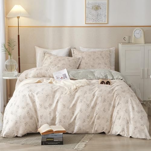 HighBuy Boho Floral Duvet Cover King Bedding Vintage Cotton Aesthetic