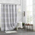DKNY Chenille Stripe 100% Cotton Fabric Shower Curtain for Bathroom