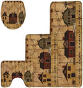 GCTNBJL 4 Pieces Bathroom Rug Sets,Primitive Rustic Vintage Farmhouse