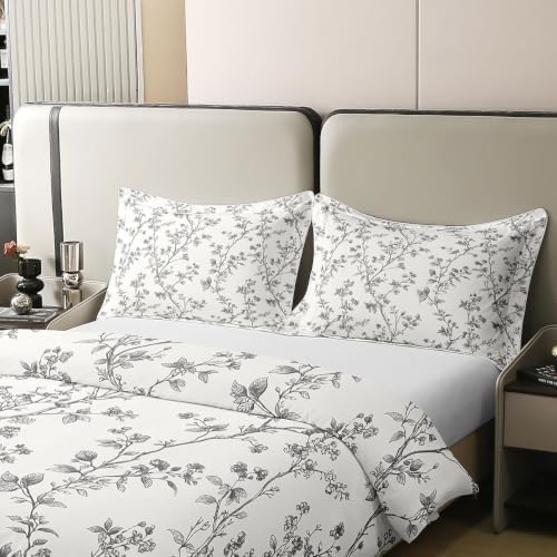Erosebridal Floral 100% Cotton Duvet Cover Queen Flowers Boho Girls