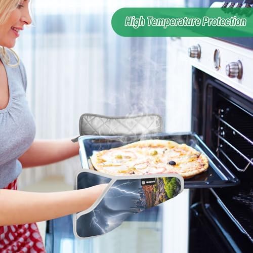 Gray Tornado Heat Resistant Pot Holder Set, Quilted Hot Pads with