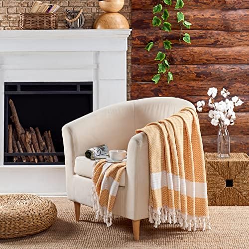 Blanket, Vintage Boho Rustic 100% Cotton Super Soft 88"x90"