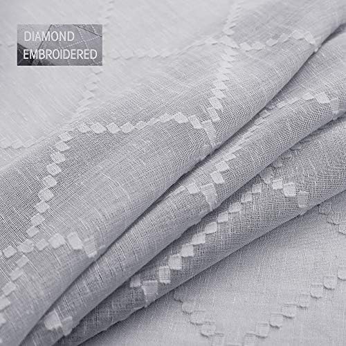 KOUFALL Grey Curtains 63 Inch Length for Bedroom 2 Panel Sets Grommet
