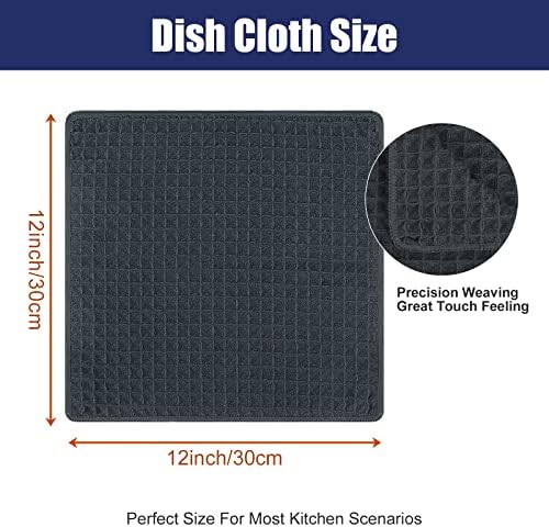 Homaxy Kitchen Towels and Dishcloths Set, 12 x 12 Inches, Set of 12