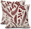Burgundy Leaf Plant Pillow Covers 18X18 Inch Set of 2 Tropical Fern