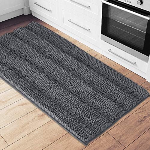 NICETOWN Grey Bathroom Runner Rug, Extra Thick Oversize Bath Mat for