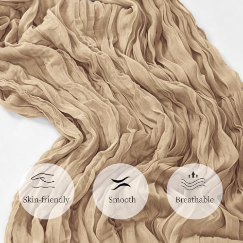 10 Pack Beige Cheesecloth Table Runner, 17x108 Inch 9FT Soft Gauze