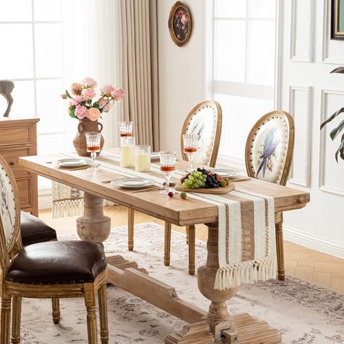 Fancy Homi Boho Table Runner 90 Inches Long Neutral Macrame Table
