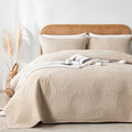 OARAGE King Quilt Bedding Set Lightweight Soft Beige Bedspread