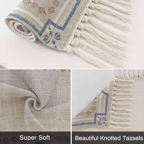 Light Gray Botanical Hallway Runner Rug 2'x5', Vintage Florals