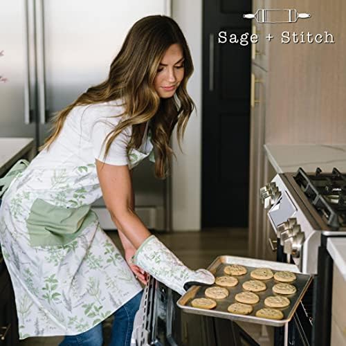 Heat Resistant Designer Kitchen Oven Mitts with Neoprene Non-Slip