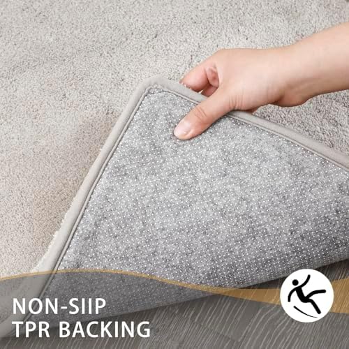 MINIDEAR Ultra Soft Memory Foam Bathroom Rugs, Bath Mat, 2 Pack, Tan
