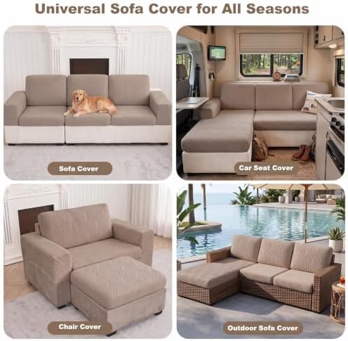 Eco-Ancheng Couch Cushion Cover Sectional Couch Covers for Sofa Chaise