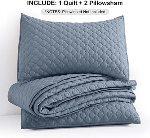 HORIMOTE HOME Quilt King Size Dusty Blue, Lightweight Quilt for Summer