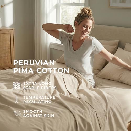 Peru Pima 415 Thread Count Percal Twin Sheet Set - 100% Peruvian Pima