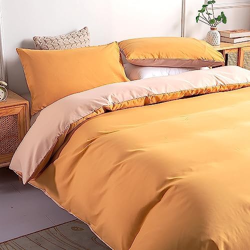 Bedding 3 Pieces Duvet Cover Set,Beige and Khaki Soft Microfiber