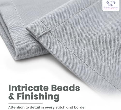 LFH Home Cotton Rich Tablecloth, 60 x 120 Inch, Light Grey