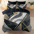 Aesthetic Bedding Grey Duvet Cover Queen Size, Reversible Abstract