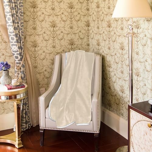Blanched Almond Plush Throw Blankets for Bed Couch and Living Room