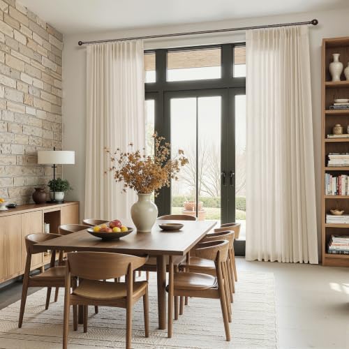 Joywell Extra Long Linen Pinch Pleated Curtains 108 Inch 4 Panels