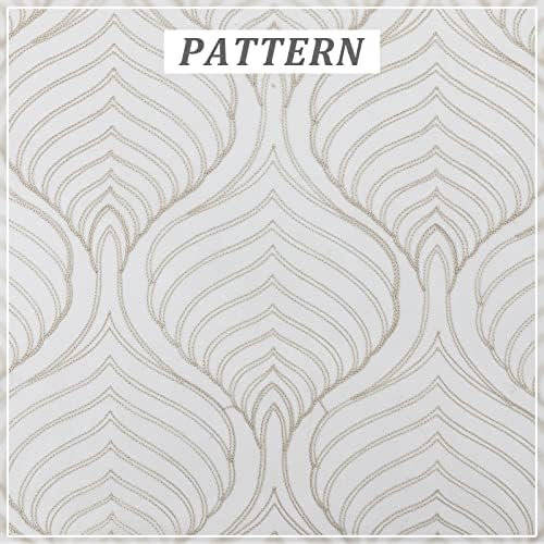 VISIONTEX Sheer Curtains 108 Inches Long 2 Panels Set, Taupe Moroccan