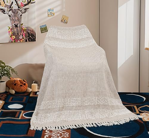 Cotton Throw Blanket for Couch Bed Sofa Chair-Handmade Cotton Blanket