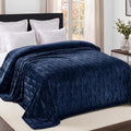 Whale Flotilla Soft Flannel Fleece Blanket Queen Size for Bed, Navy