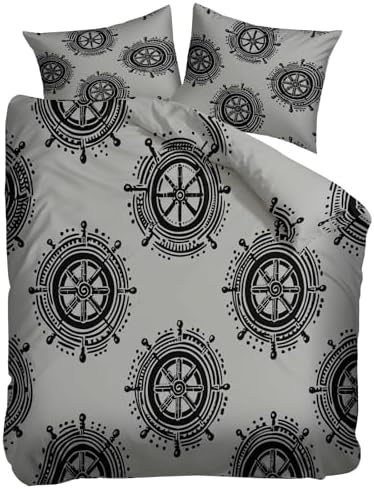 King Duvet Cover Set Minimalist Wheel Pattern Soft Microfiber
