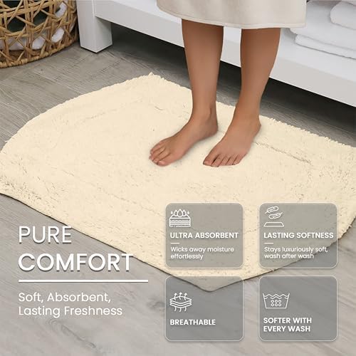 Home Weavers 100% Cotton Tufted Waterford Collection, Extra Soft and
