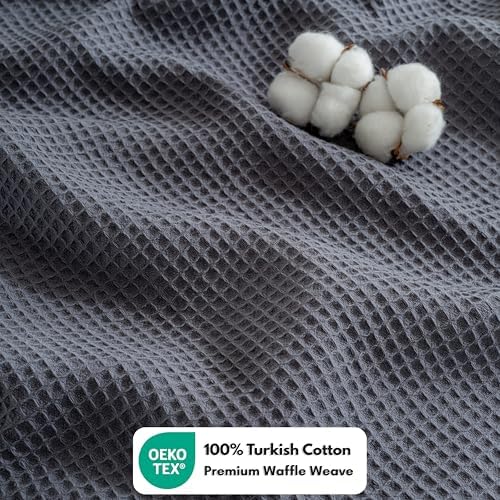 100% Turkish Cotton Waffle Blanket Queen - Cozy, Airy, Lightweight