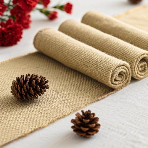 13 Pack Burlap Table Runners 12 x 108 Inches Farmhouse Jute Runner