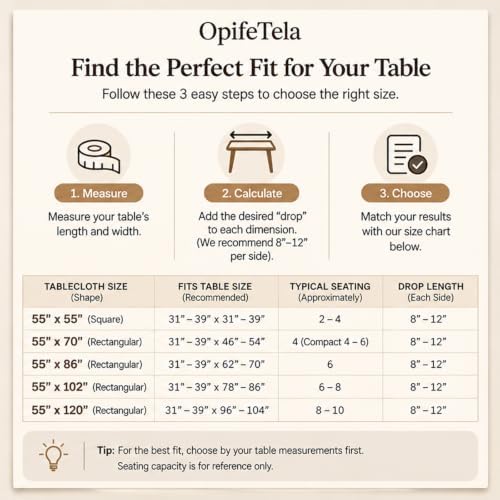Waterproof Outdoor Rectangular Fabric Tablecloth, Gray, 55 x 120 Inch