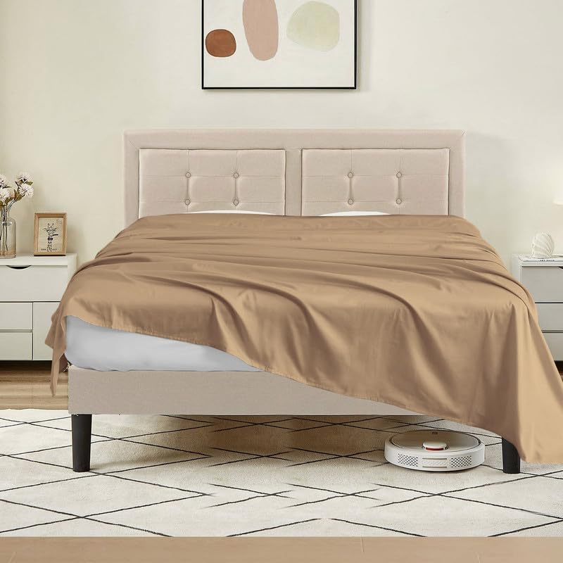 (Pack of 1) Flat Sheet Only, Full-XL (81x102) Size - Soft 100% Cotton