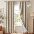 NICETOWN DIY Pinch Pleat 100% Blackout 108 inch Curtains with Hook