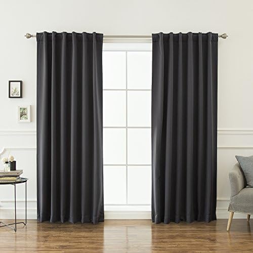 KEMCO Back Tab and Rod Pocket Solid Blackout Curtains for Living Room