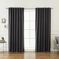 KEMCO Back Tab and Rod Pocket Solid Blackout Curtains for Living Room