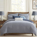 Levtex Home - Camden Gingham Stitch Navy Duvet Cover Set - Twin Duvet