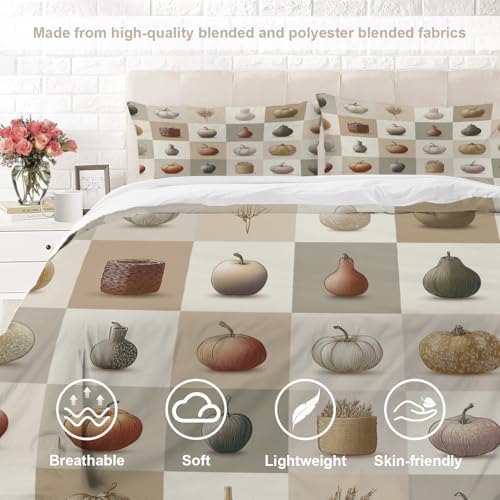 Abstract Gourds Apple Cores Grain Sheaves 100% Cotton Duvet Cover Set