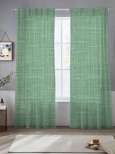 Cream Beige Sheer Curtains Rustic Farmhouse Solid Color 108 Inches