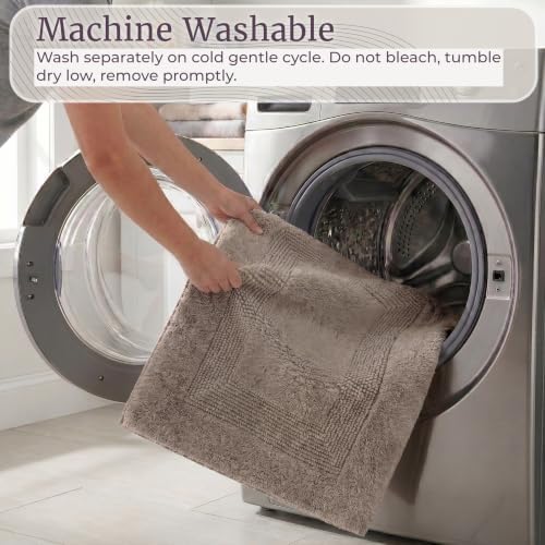Bathroom Rugs - 2-Piece Cotton Bathroom Mat Set - Machine Washable