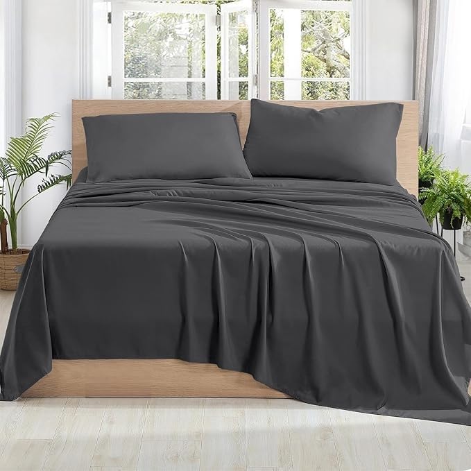 3-Pcs Oversize Flat/Top Sheet -2 Pillowcase-Egyptian Cotton-800 TC