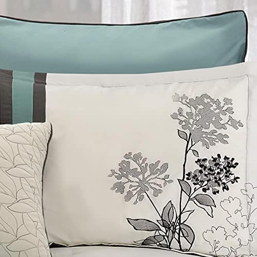 Riverbrook Home Emilie Comforter Set, King, Blue/Gray/Ivory, 8 Piece