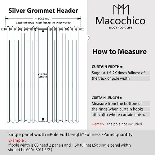 Macochico Extra Long Curtains 108 inch Length Light Filtering Linen
